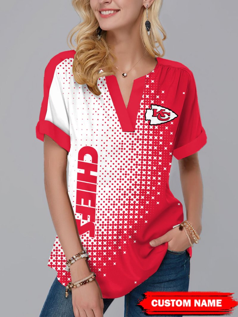 Kansas City Chiefs Personalized Fashion Short Sleeve V-Neck Shirt