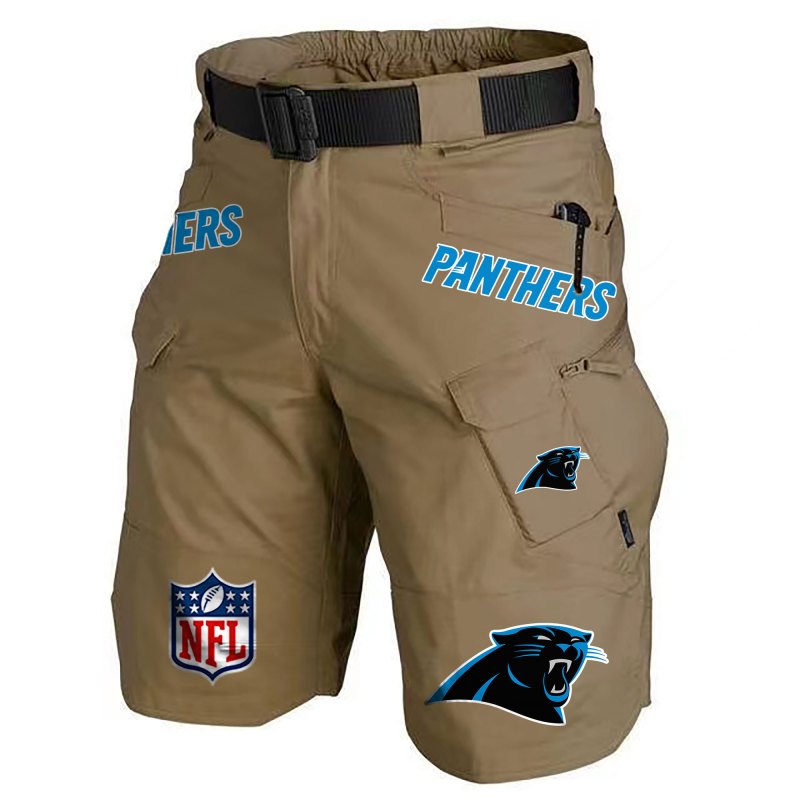 Carolina Panthers dark khaki shorts
