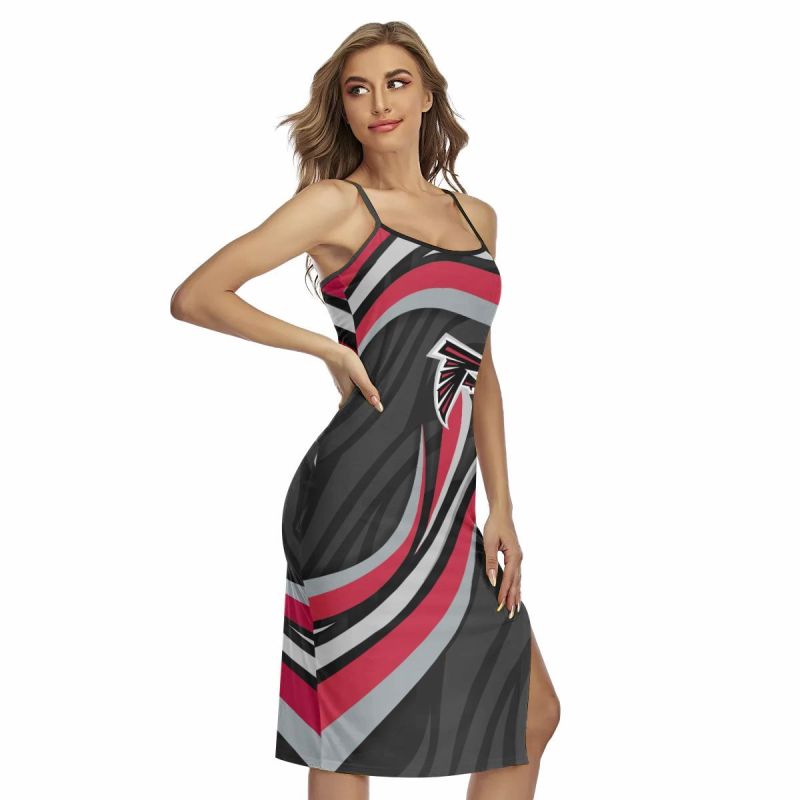Atlanta Falcons Women's Back Cross Cami Dress Side View