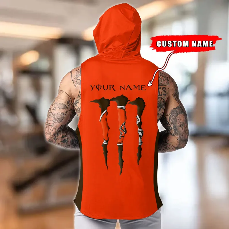 Cleveland Browns Hooded Tank Top - Back Design