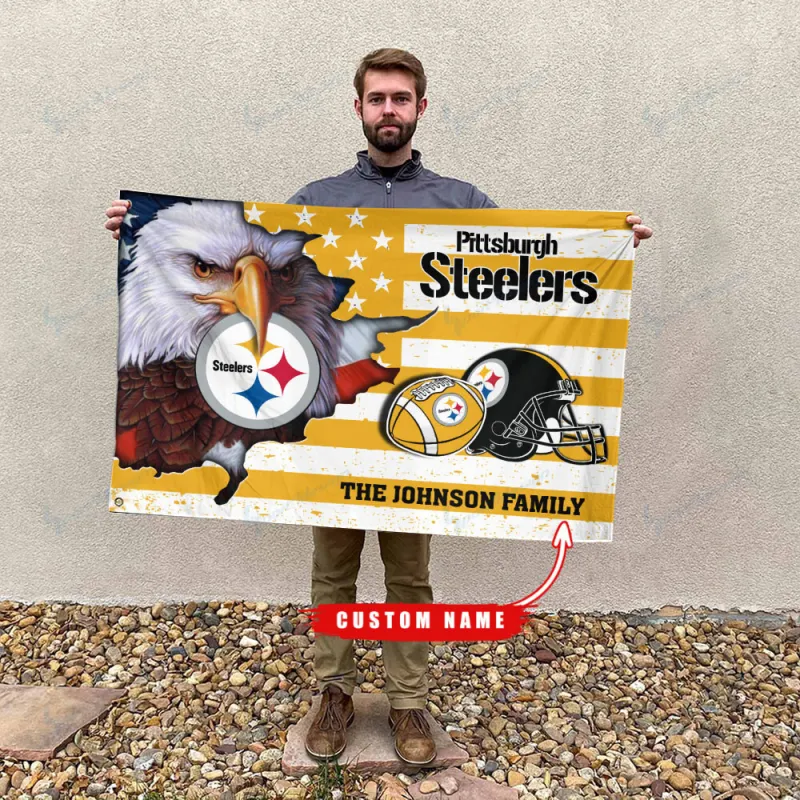 Pittsburgh Steelers Custom Name Flag