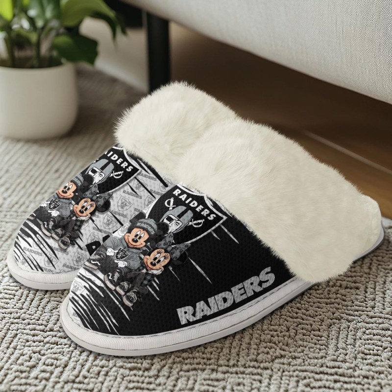 Las Vegas Raiders Winter Comfy Cotton Fuzzy Slippers AZBTFSL000005 3 Fuzzy Slippers