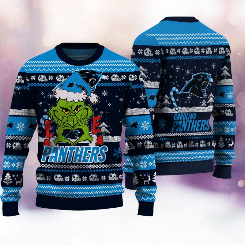 Carolina Panthers Ugly Christmas Sweater Side View
