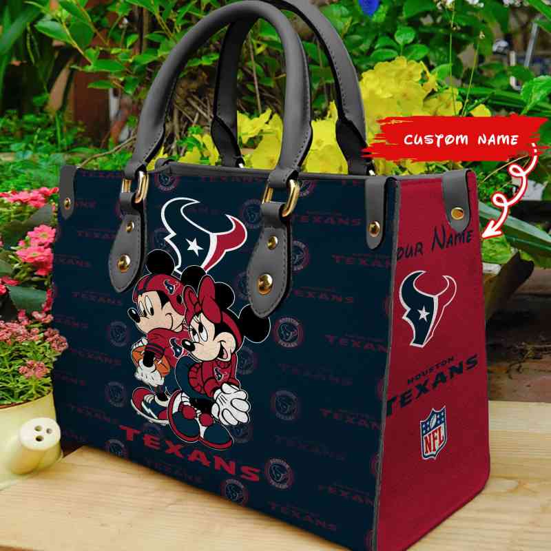 Houston Texans Personalized Leather Hand Bag