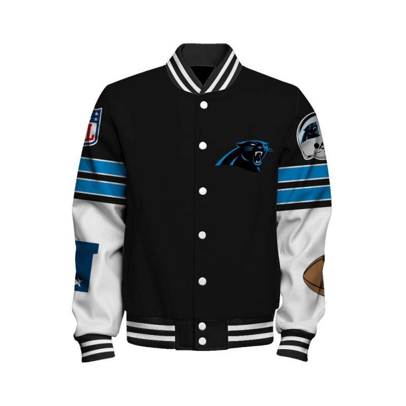 Carolina Panthers Varsity Jacket Back View