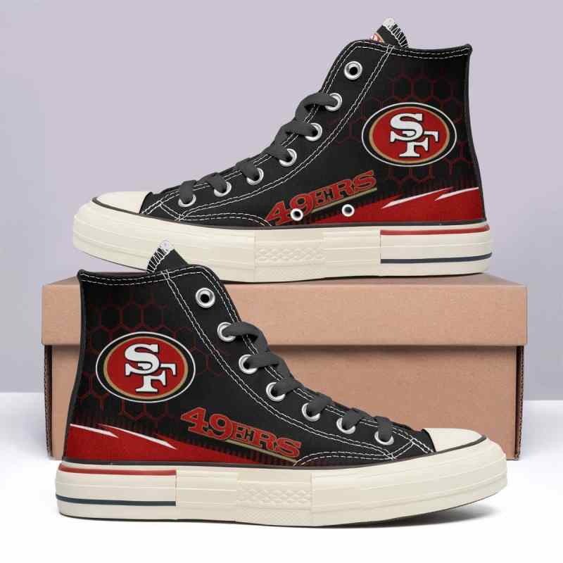 San Francisco 49ers New High Top Canvas Shoes 3