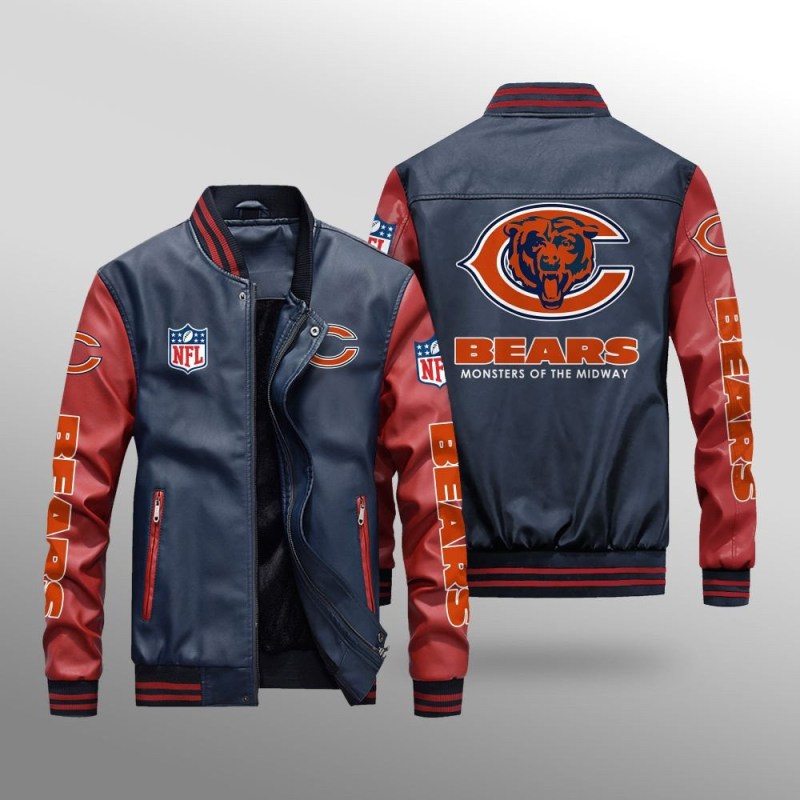 Chicago Bears Leather Bomber Jacket