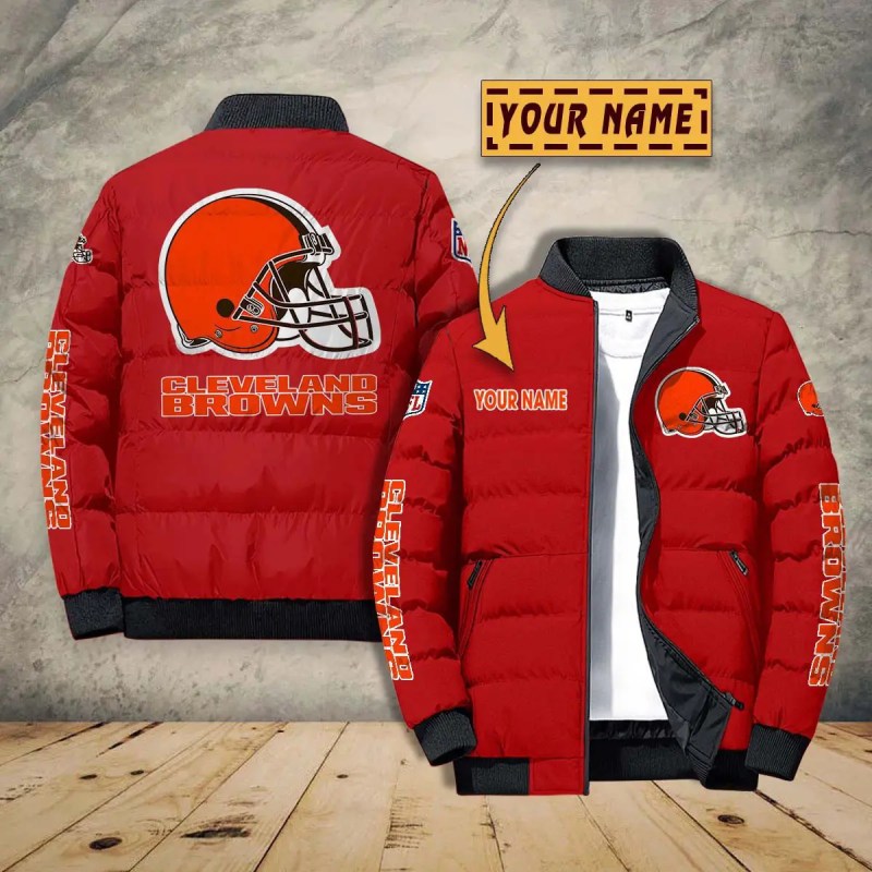 Cleveland Browns Puffer Jacket Close-Up
