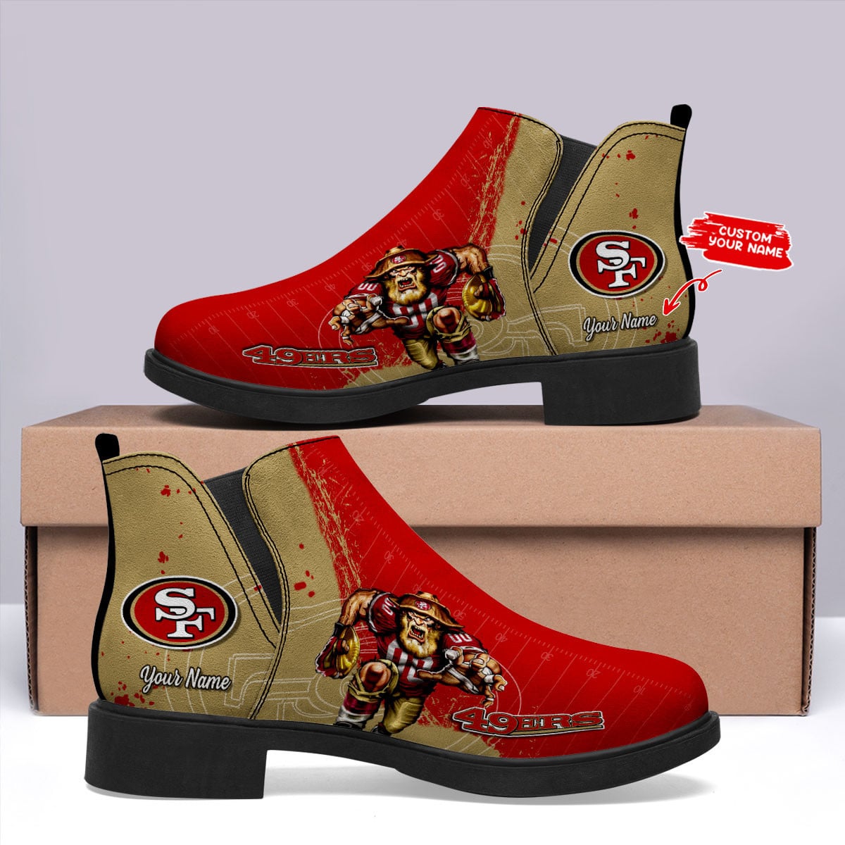 San Francisco 49ers Personalized Comfort & Fashion Short Boots 1