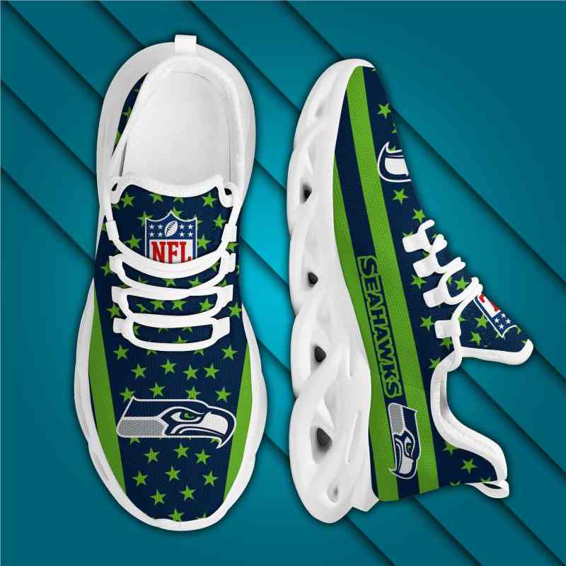 Seattle Seahawks Yezy Running Sneakers Side View