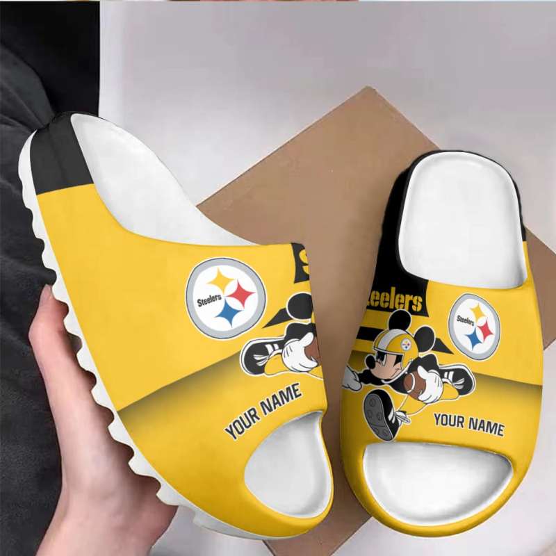 Pittsburgh Steelers Personalized Yeezy Slippers