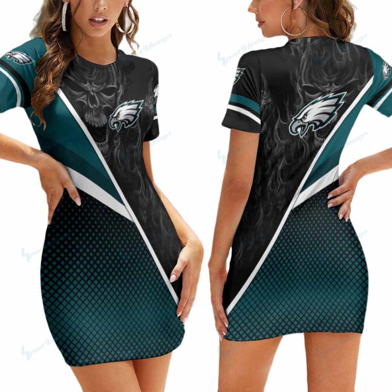 Philadelphia Eagles Short Sleeve Bodycon Mini Dress