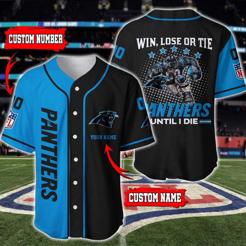 Carolina Panthers Personalized Baseball Jersey