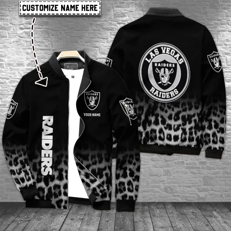 Las Vegas Raiders Bomber Jacket Front View