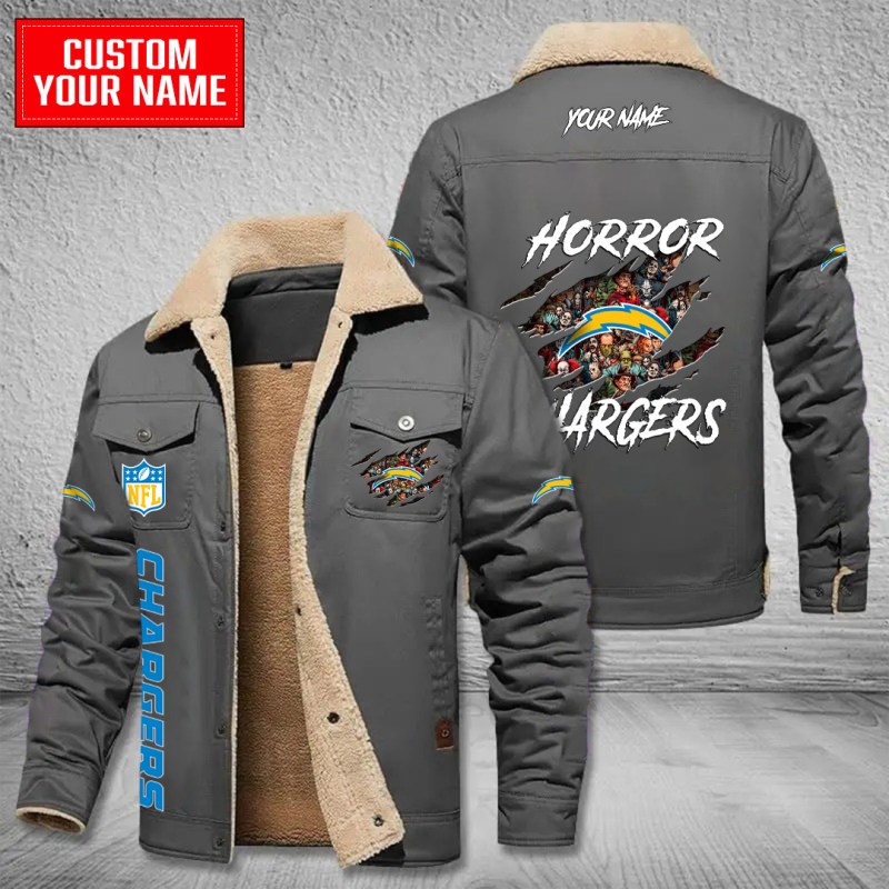Los Angeles Chargers Bomber Jacket Gray