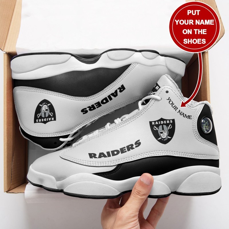 Personalized Air JD13 Sneakers for Raiders Fans