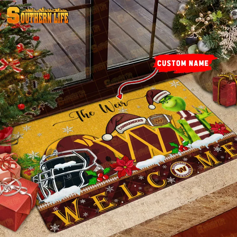 Washington Commanders Christmas Doormat