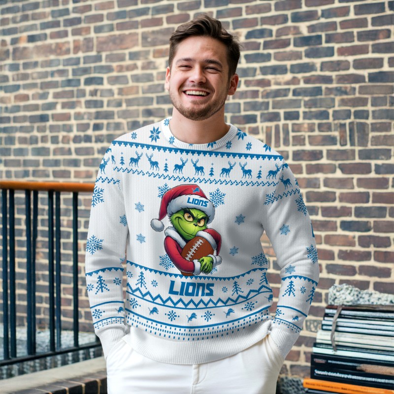 Detroit Lions Ugly Christmas Sweater Outdoor 2