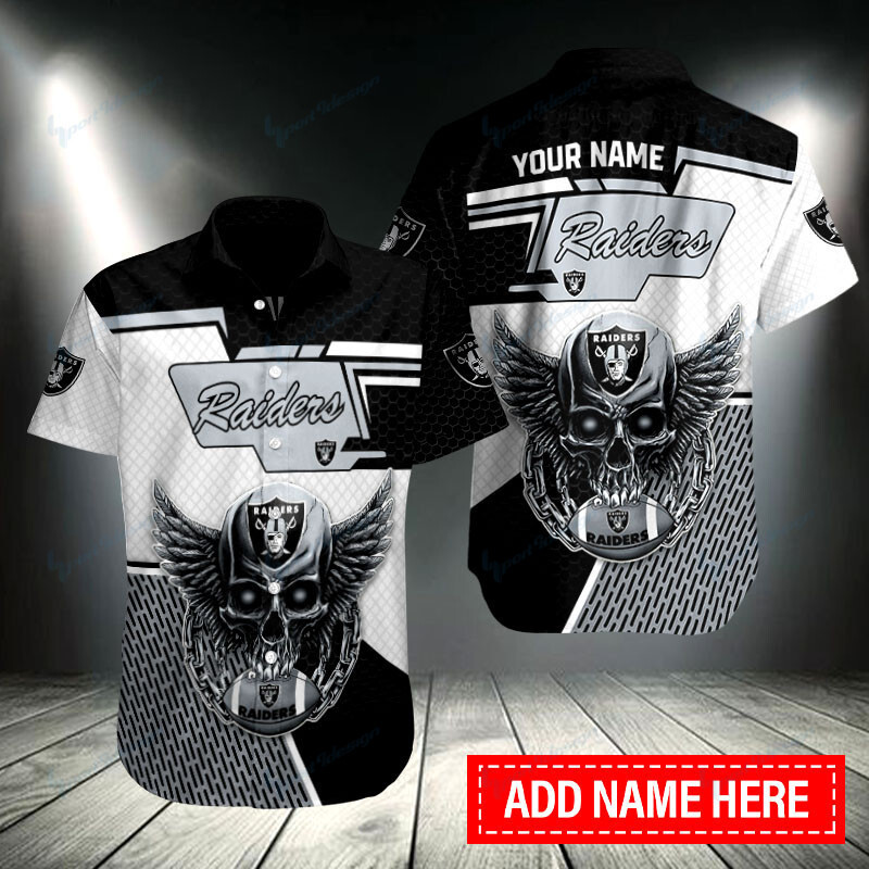Las Vegas Raiders Personalized Button Shirt Sizing Chart