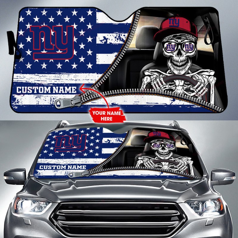 New York Giants Personalized Auto Sun Shade
