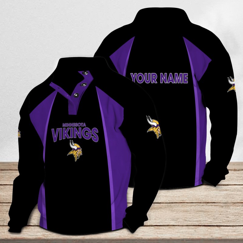 Minnesota Vikings Casual Colorful Stand Collar Sweatshirt