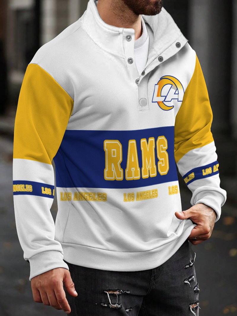 Los Angeles Rams Casual Colorful Stand Collar Sweatshirt