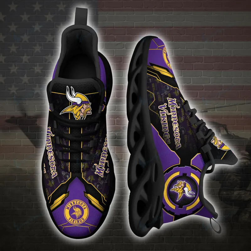 Minnesota Vikings Yezy Running Sneakers Back View
