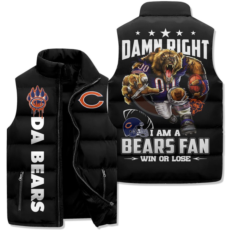 Chicago Bears Sleeveless Puffer Jacket Detail