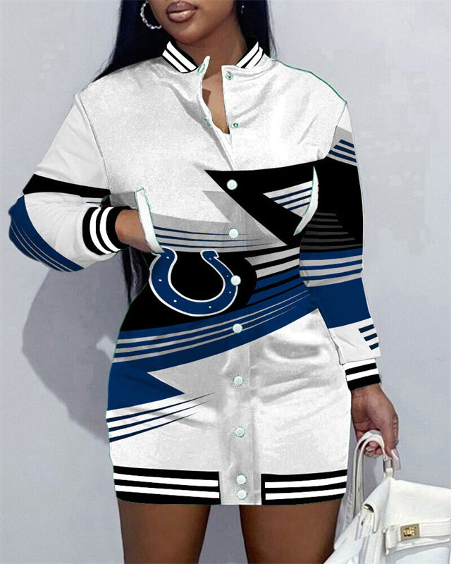 Indianapolis Colts Women's Button Down Jacket Dress