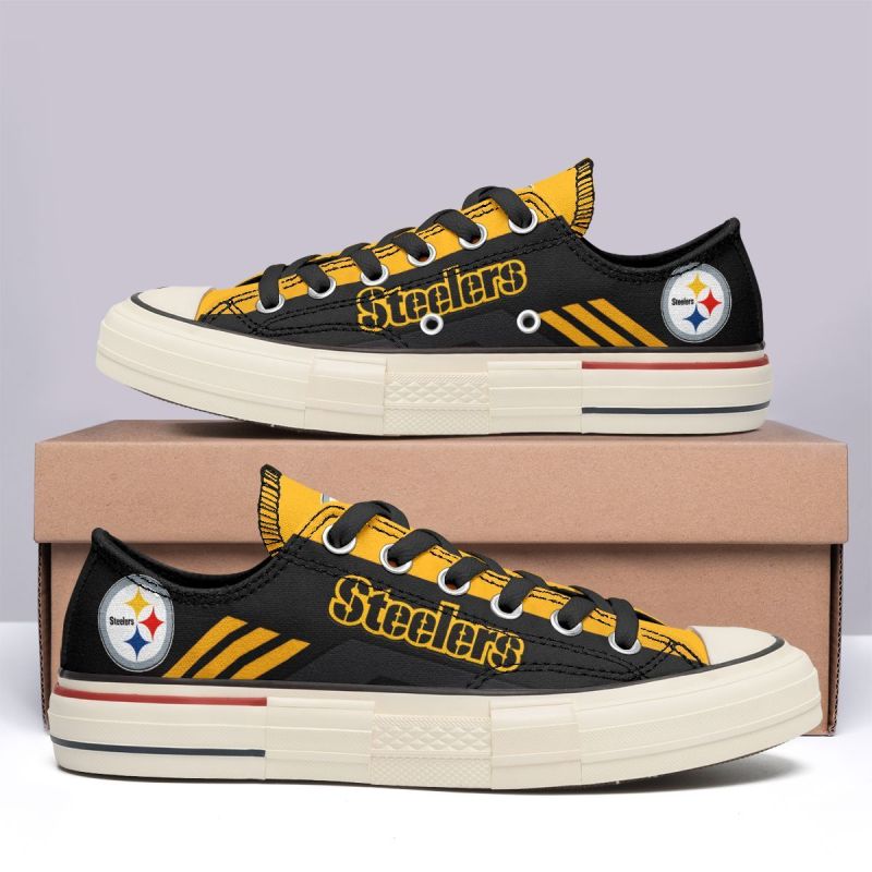 Pittsburgh Steelers New Low Top Canvas Shoes Back View