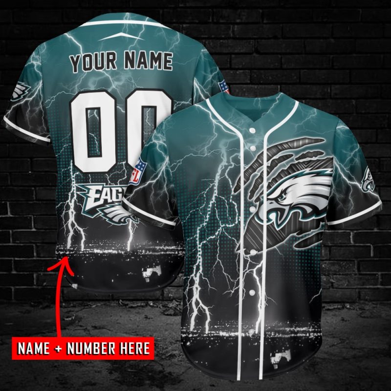 Personalized Philadelphia Eagles Baseball Jersey