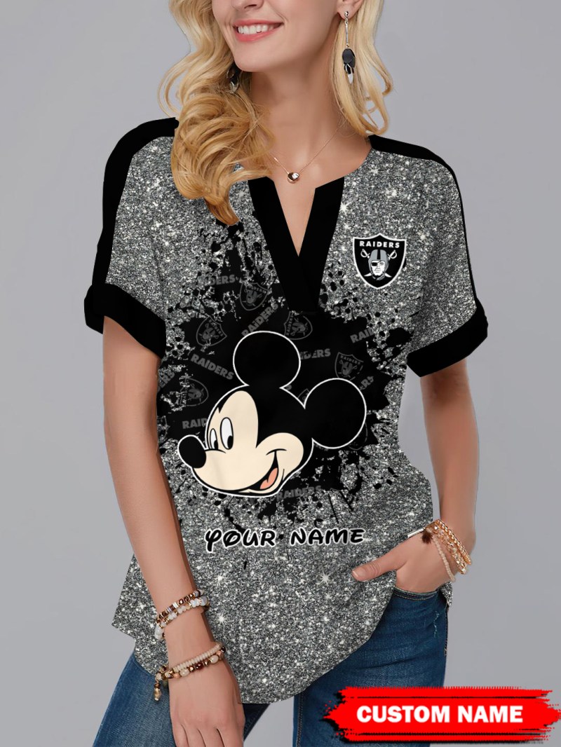 Las Vegas Raiders Personalized Fashion Short Sleeve V-Neck Shirt