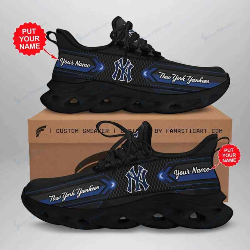 New York Yankees Personalized Yezy Running Sneakers Top View