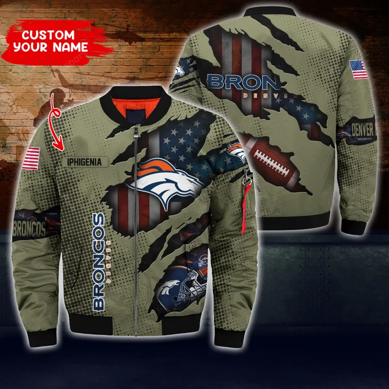Denver Broncos Personalized Thick Bomber Jacket