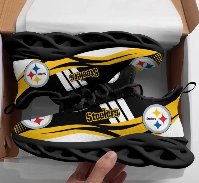 Pittsburgh Steelers Yezy Running Sneakers Front View