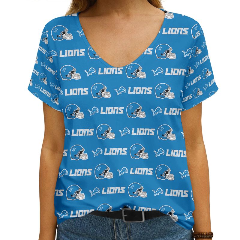 Detroit Lions Women's V-neck T-shirt