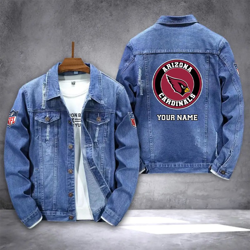 Arizona Cardinals Denim Jacket Front View