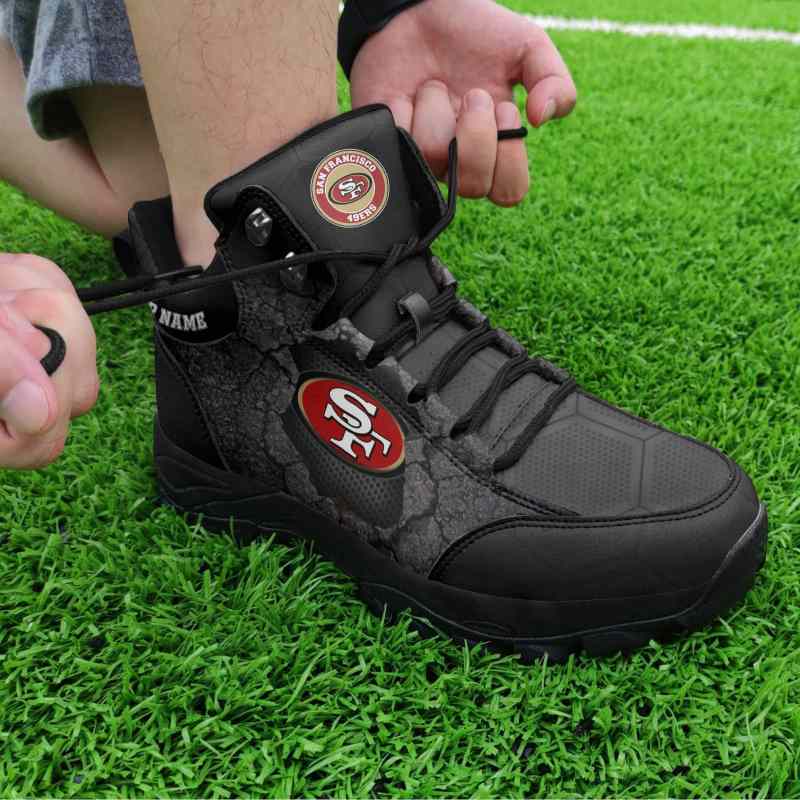 San Francisco 49ers Hiking Shoes Side View