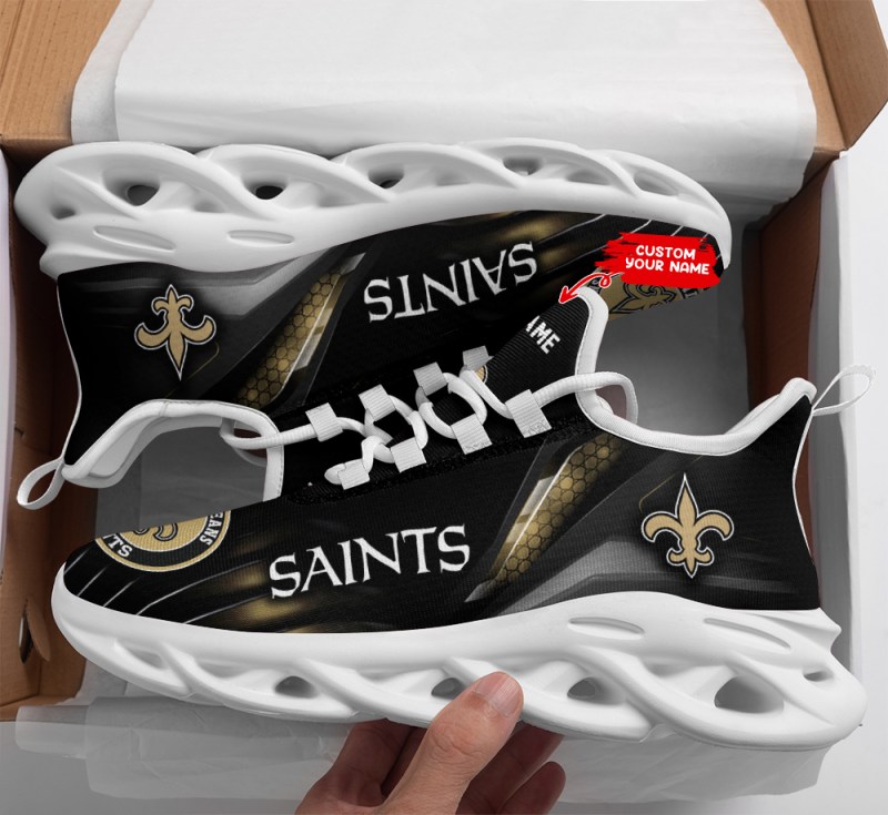 New Orleans Saints Personalized Yezy Running Sneakers - Front View