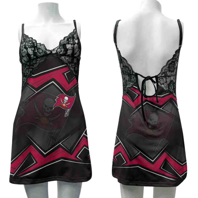 Tampa Bay Buccaneers Lace Back Strap Slip Dress Main