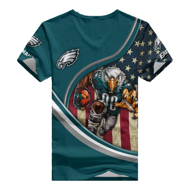 Back view of Philadelphia Eagles V-neck T-shirt