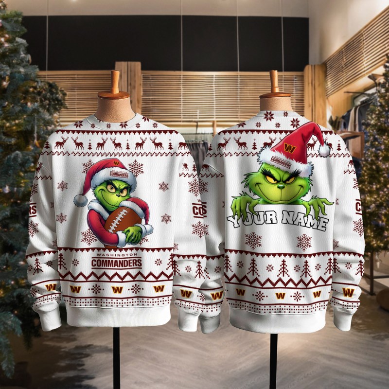 Washington Commanders Premium Ugly Christmas Sweater - Full View
