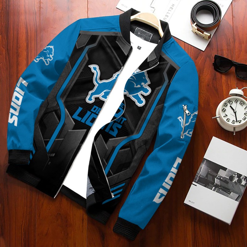 Detroit Lions Bomber Jacket Front View