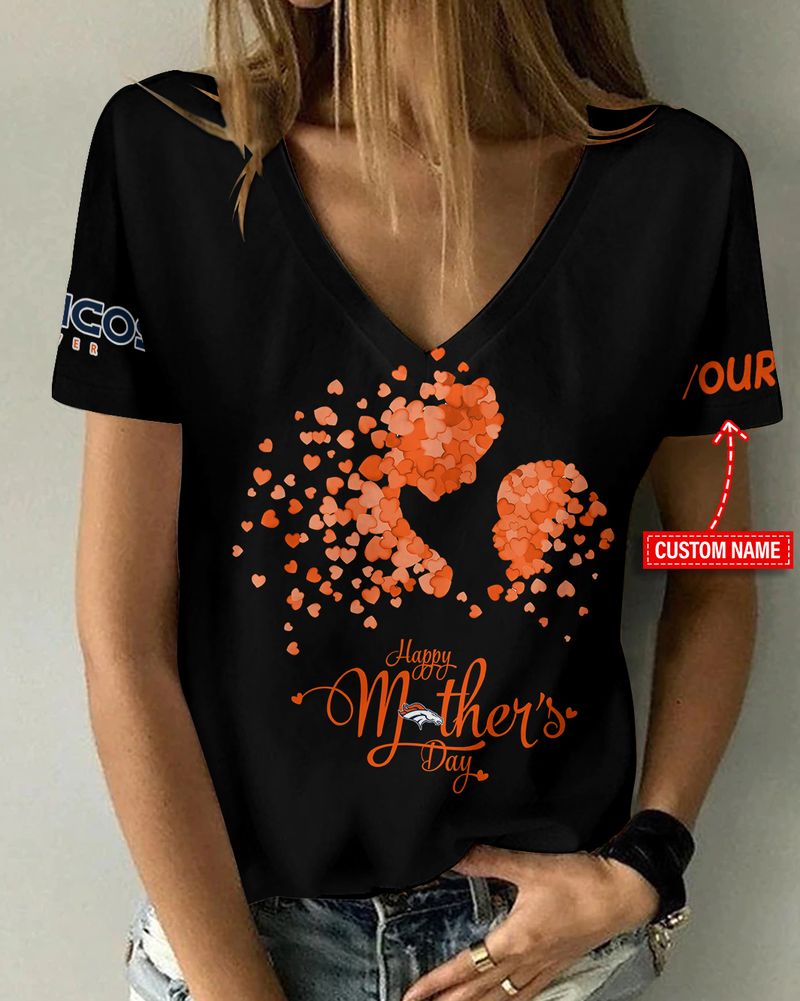 Denver Broncos V Neck T-Shirt Image 1