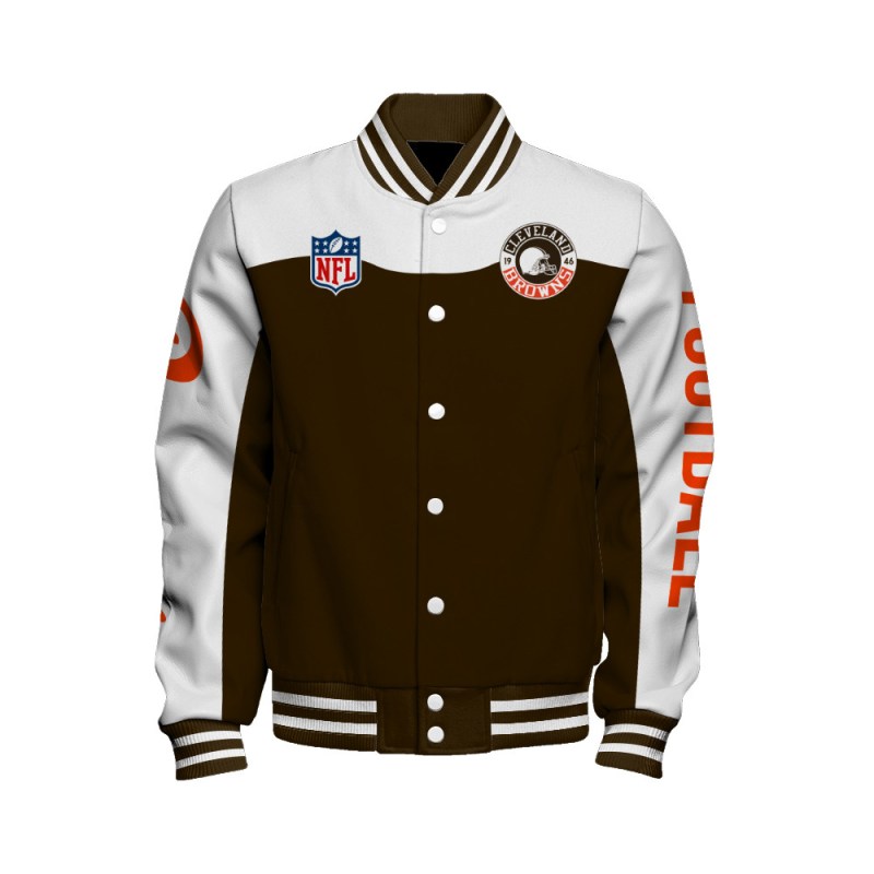 Cleveland Browns Varsity Jacket Back View