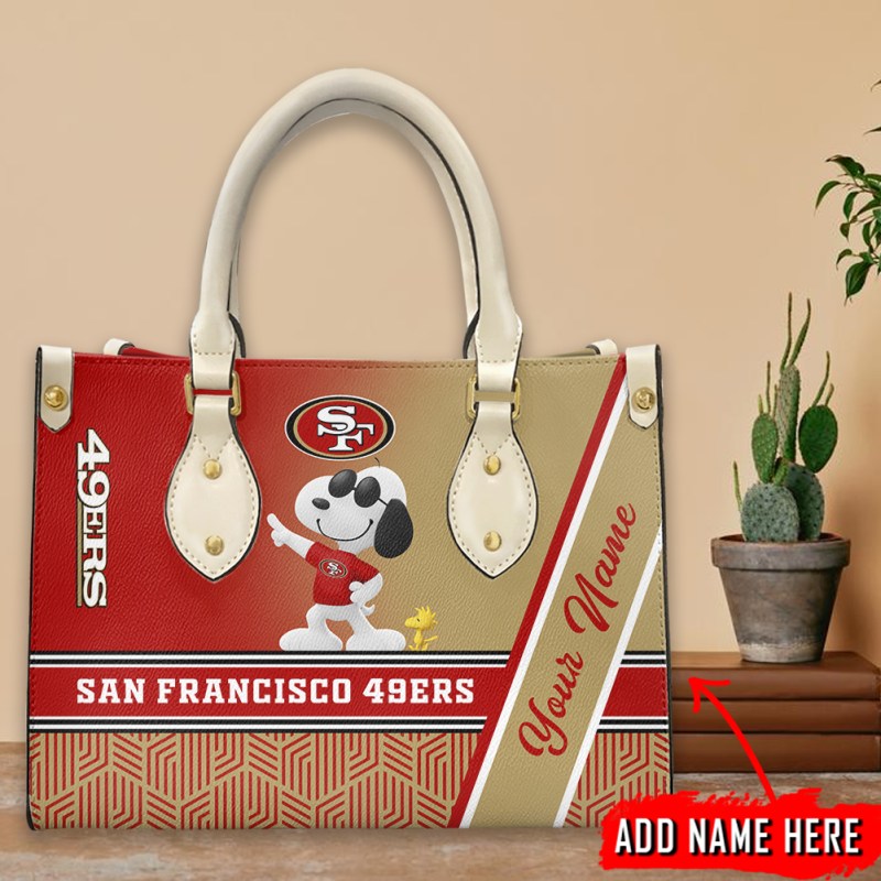 San Francisco 49ers Personalized Leather Hand Bag BBLTHB717 3 San Francisco 49ers Hand Bag