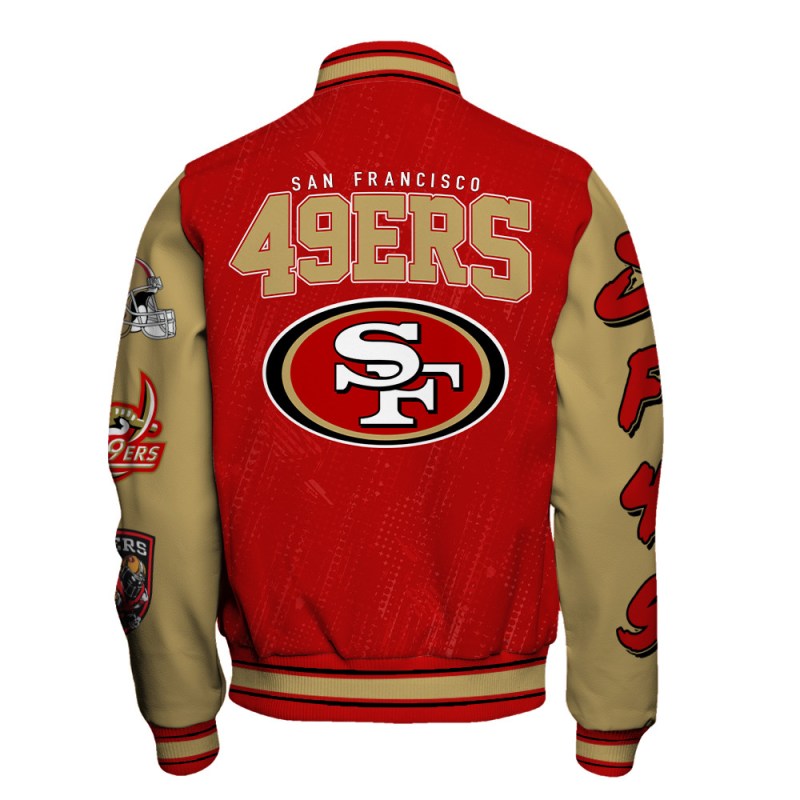San Francisco 49ers Unisex Athletic Legacy Varsity Jacket AZBTVJK000112 5 San Francisco 49ers Varsity Jacket Back View