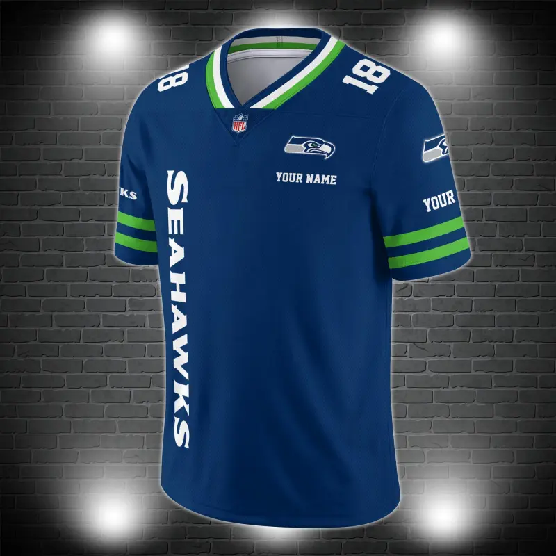 Seattle Seahawks Personalized V-neck Jersey Image 2
