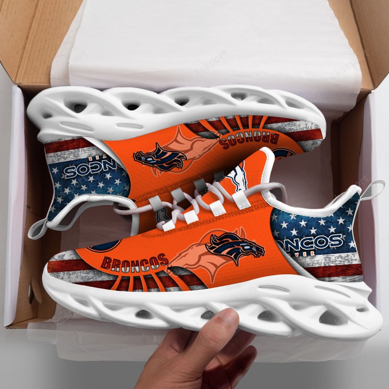 Denver Broncos Yezy Running Sneakers Side View