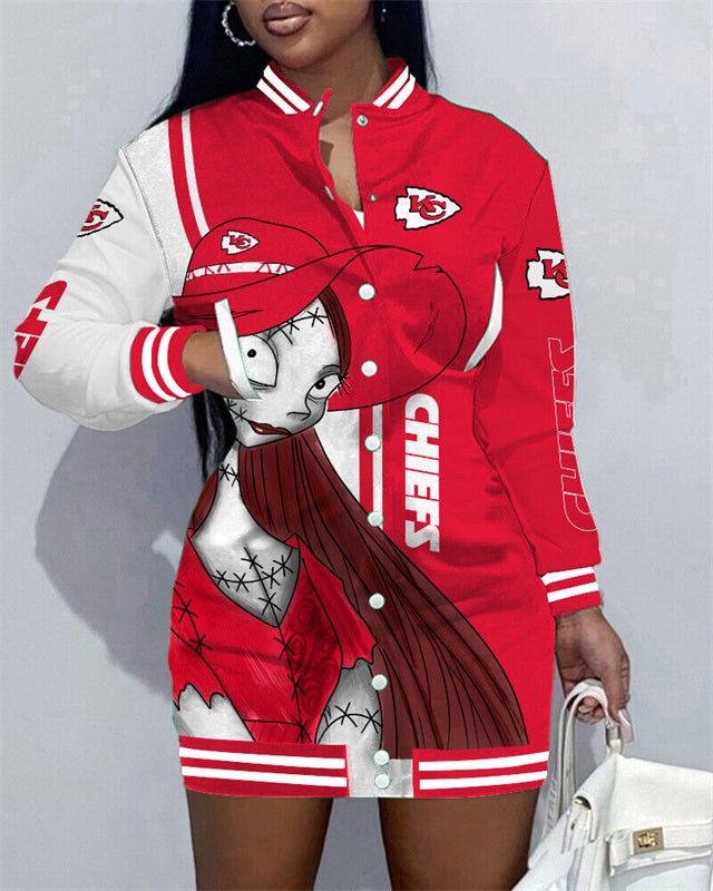 Kansas City Chiefs Women Button Down Jacket Dress